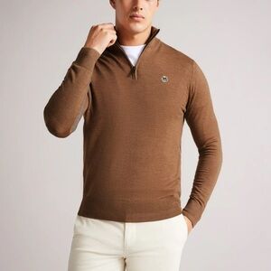 Ted Baker Tooting Half Zip Knitwear Wool sweater.